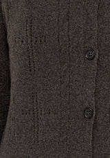 Serena Cross Pointelle Button Down Knit Cardigan