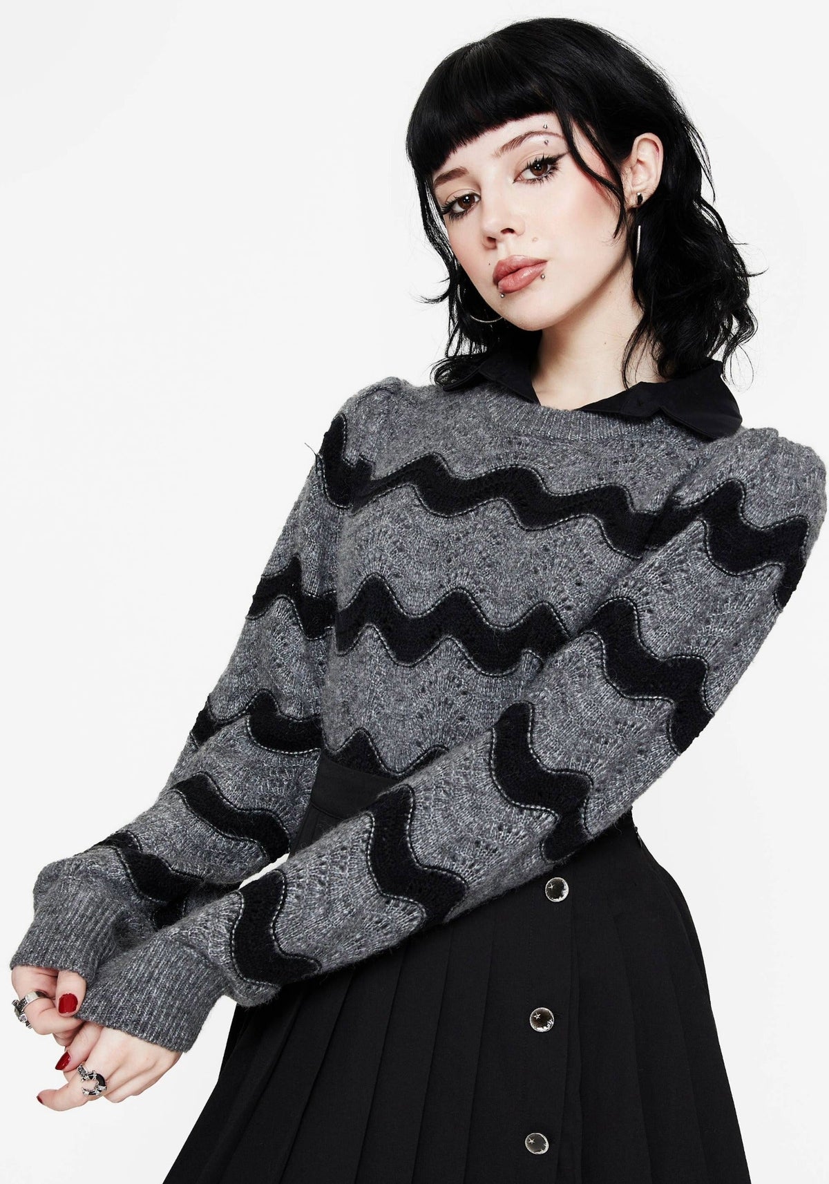 Nave Baumwolle Streifen Gestrickt Pullover