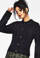 Yewtree Pointelle Knopf Runter Gestrickt Cardigan