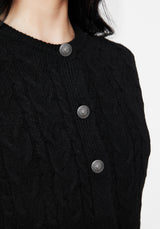 Sophia Knopf Hoch Zopf Gestrickt Weste