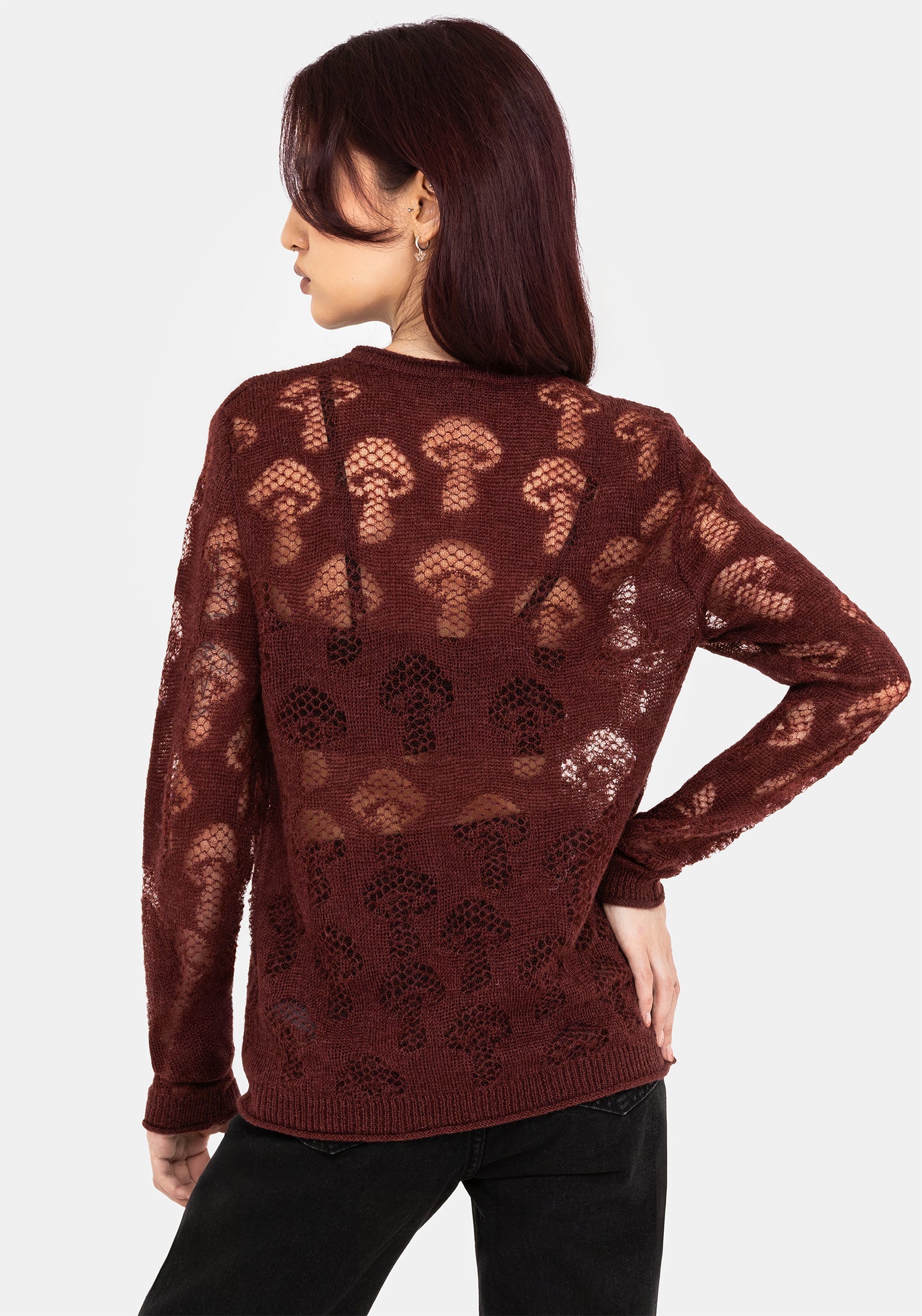 Harriet Lurex Pilz Detail Gestrickt Pullover
