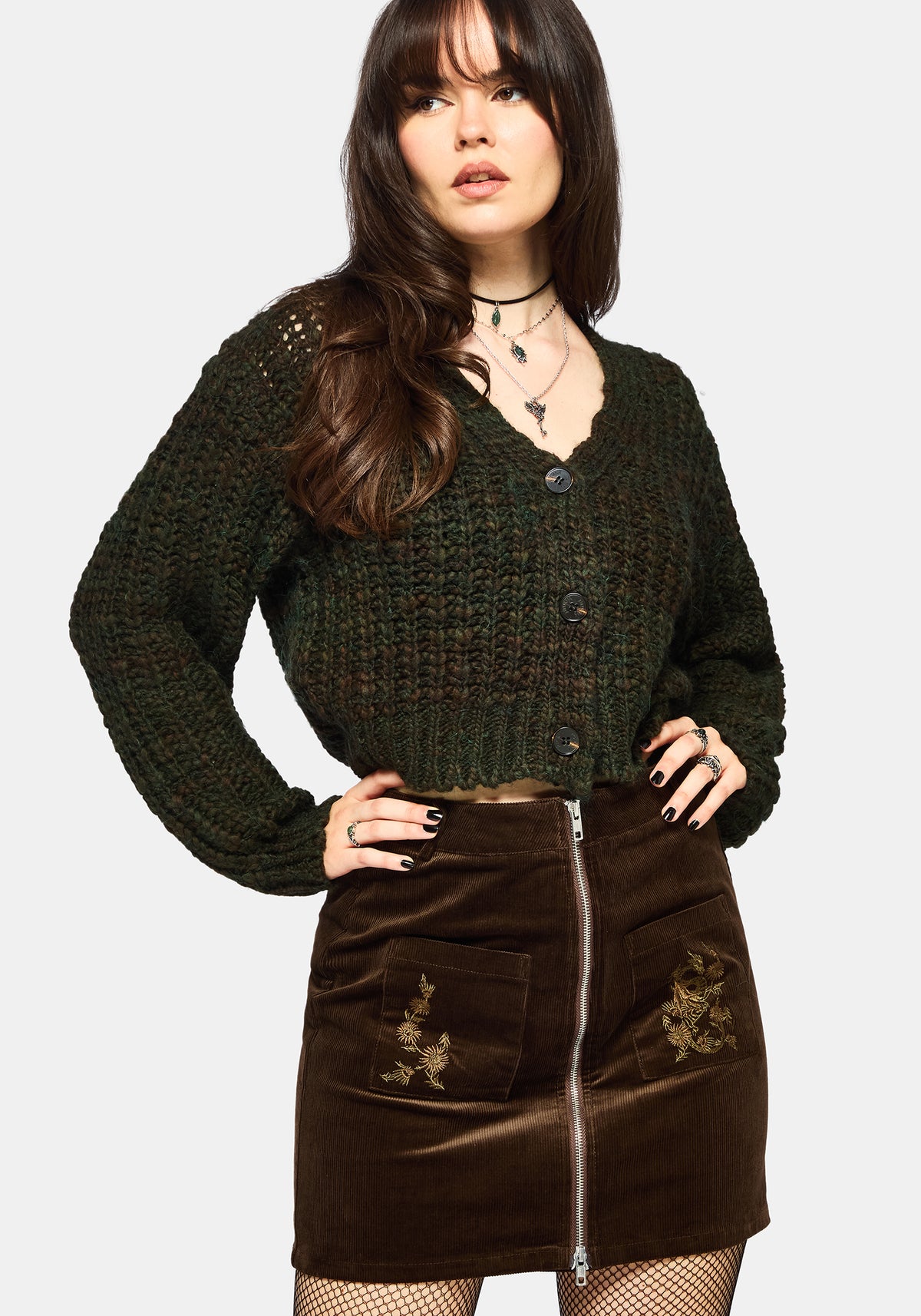 Bracken Grobstrick Ribbed Kurz Geschnitten Gestrickt Cardigan