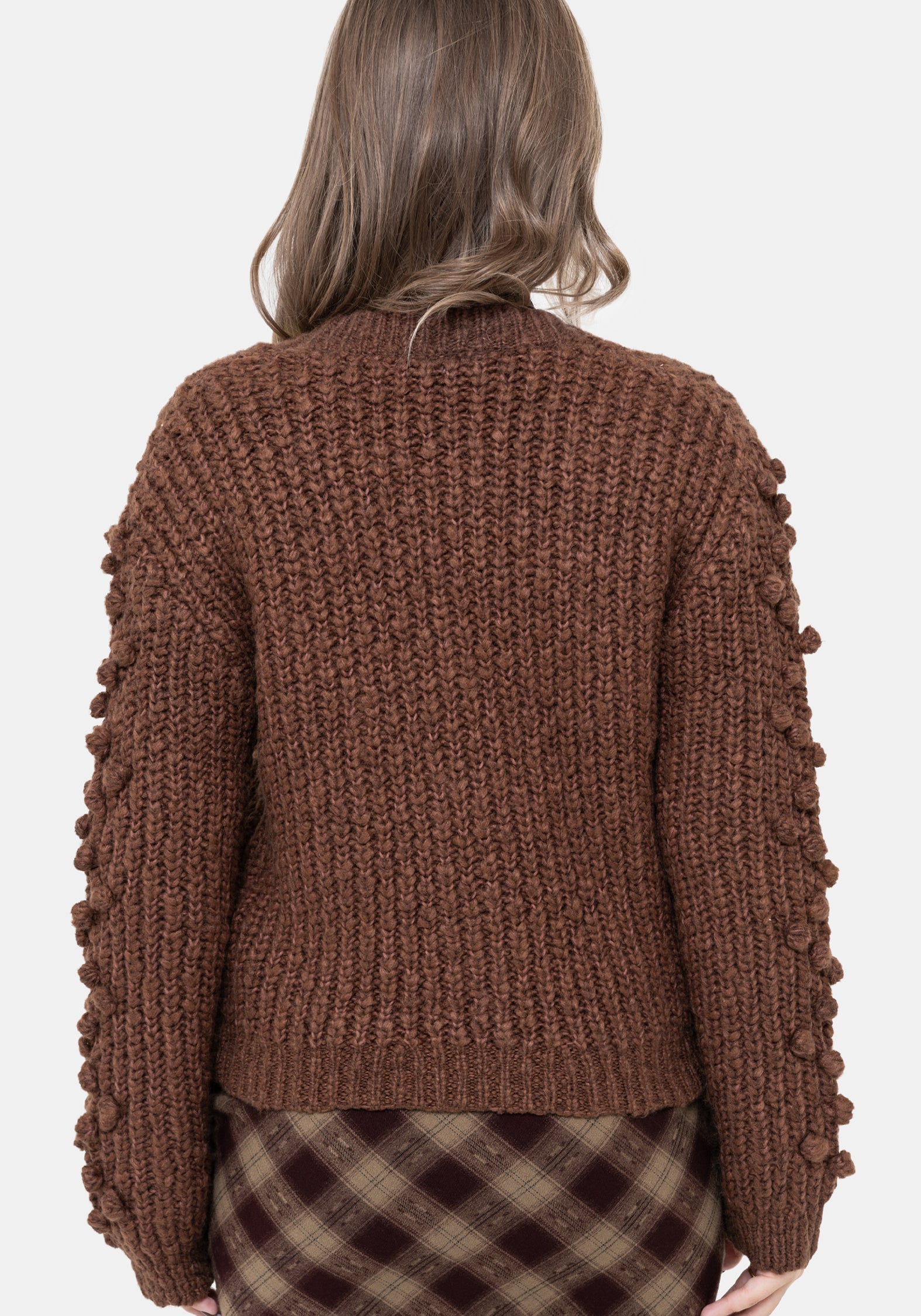 Isla Chunky Bobble Moon Embroidered Knit Cardigan
