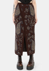 Gillian Cotton Paisley Knit Midi Wrap Skirt