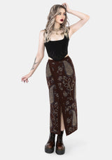 Gillian Cotton Paisley Knit Midi Wrap Skirt
