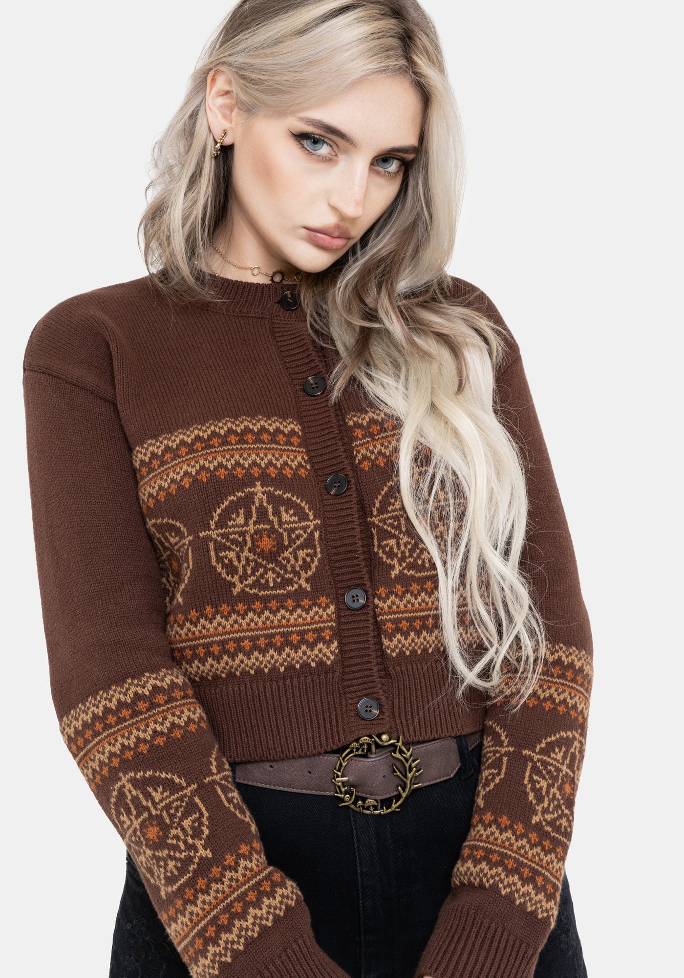 Olympia Pentagram Fairisle Knit Cardigan – Disturbia