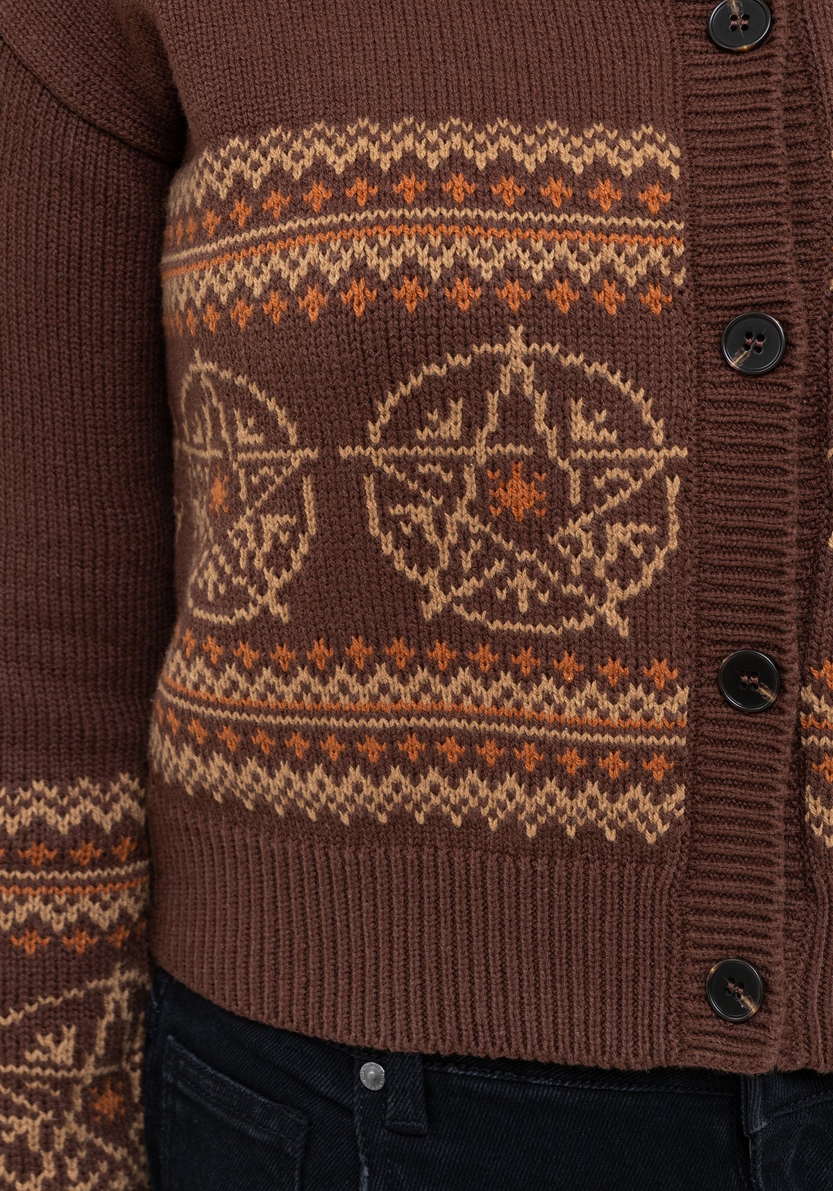 Olympia Pentagramm Fairisle Gestrickt Cardigan
