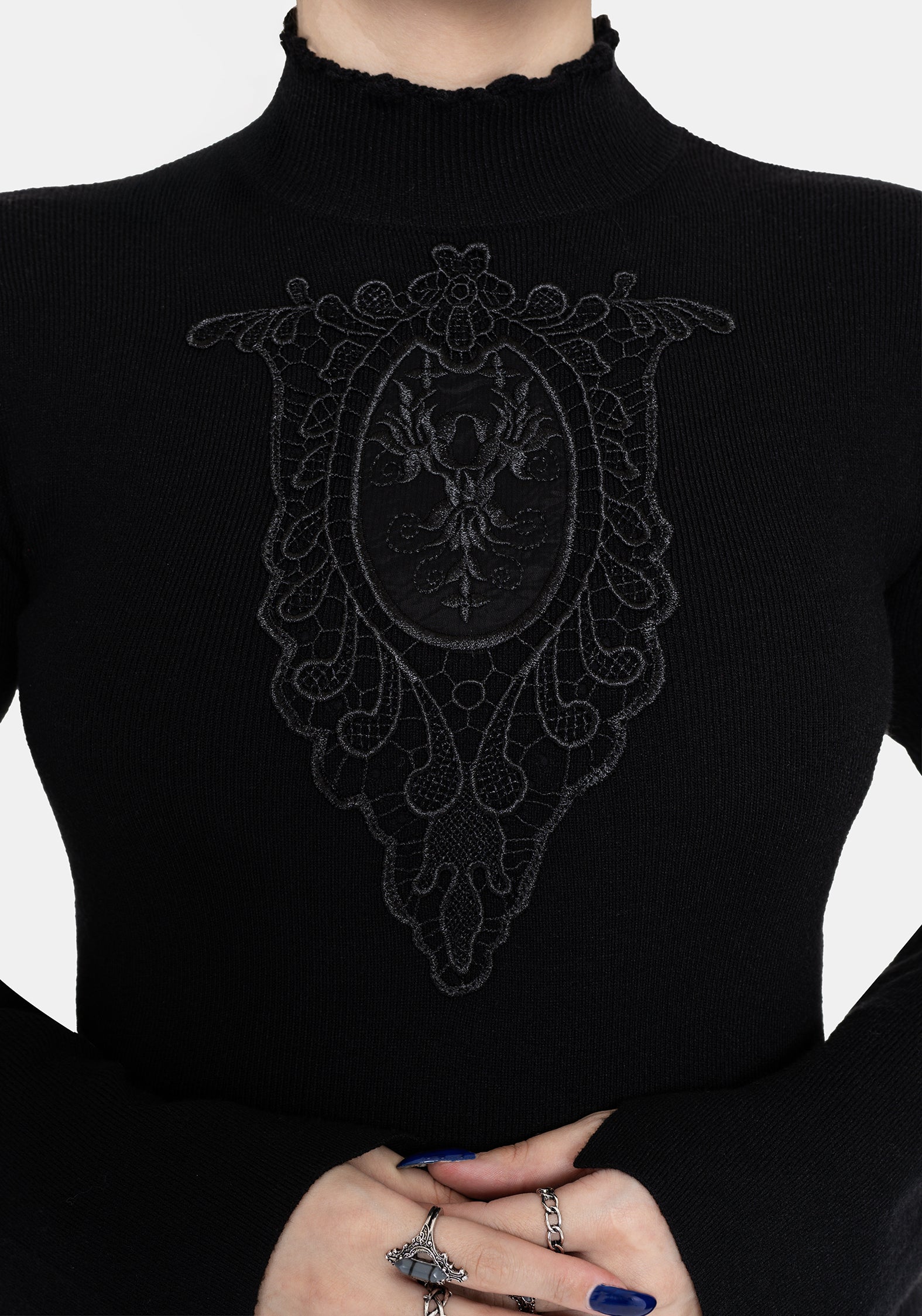 Torquil Mieder Spitze Ribbed Gestrickt Pullover