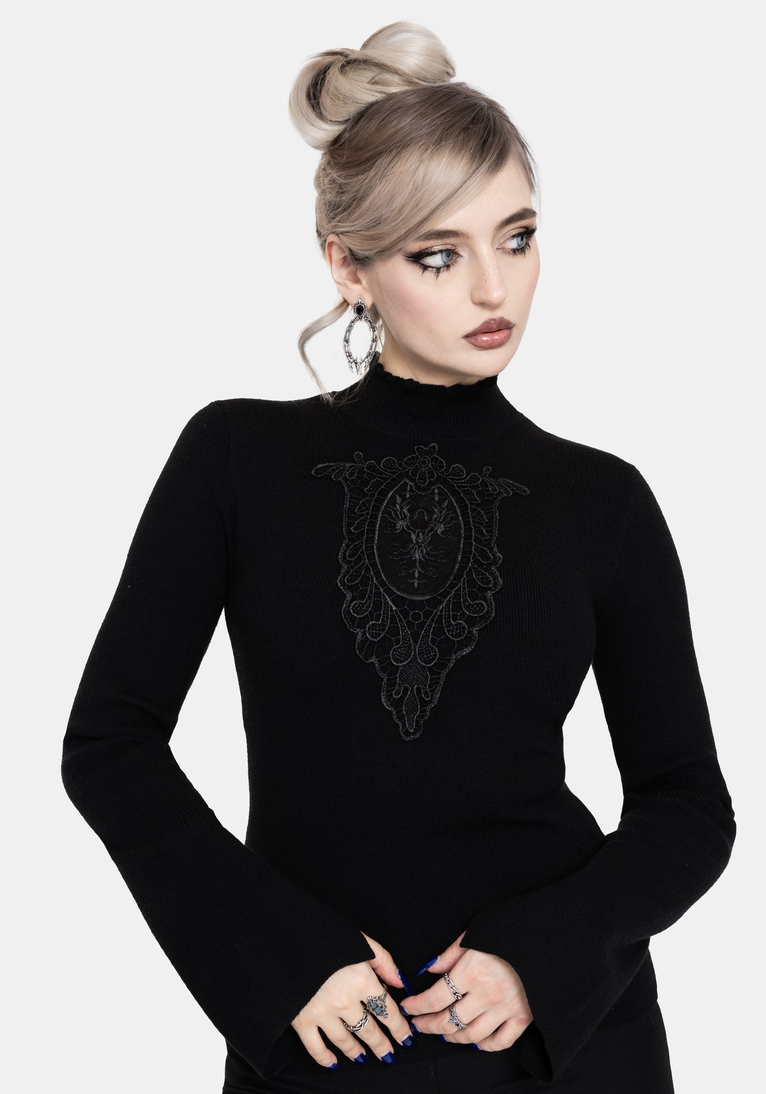 Torquil Mieder Spitze Ribbed Gestrickt Pullover