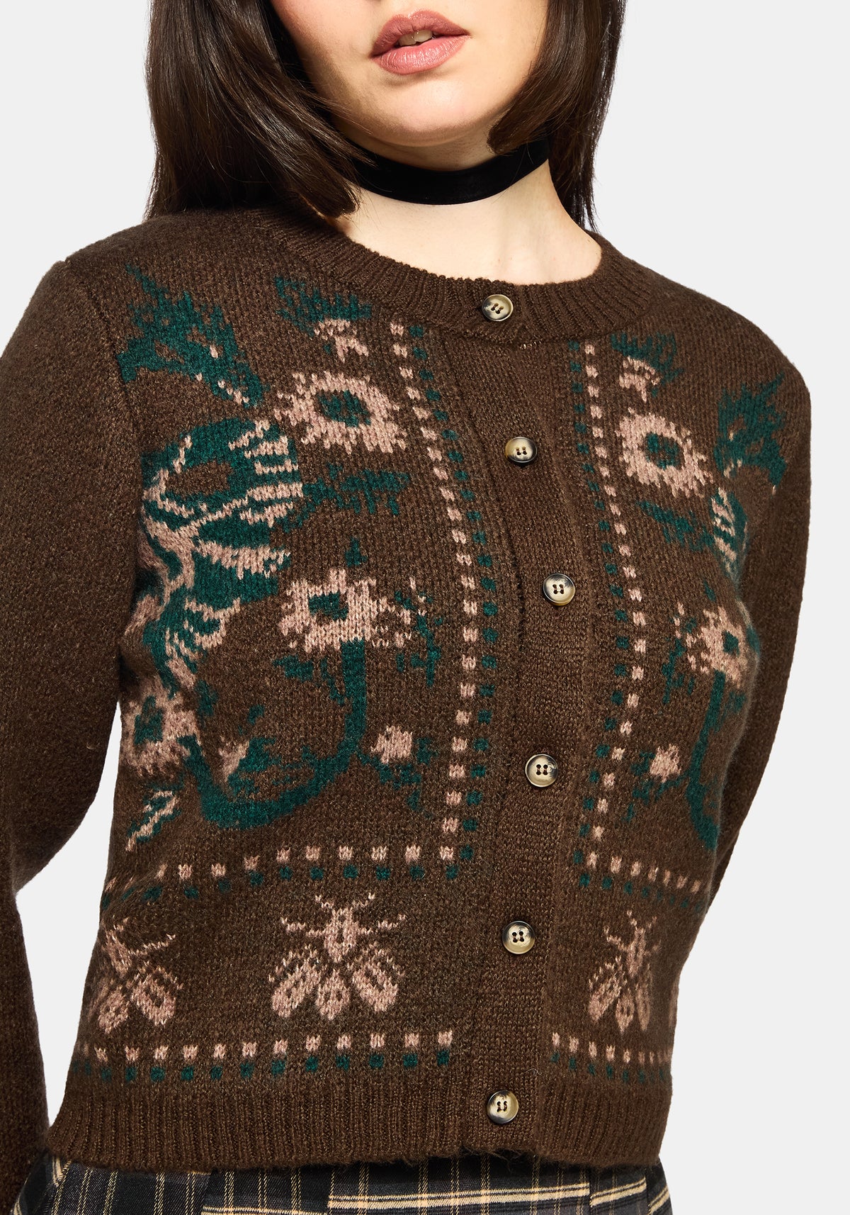 Aura Drache Jacquard Gestrickt Cardigan