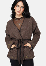 Maraea Belted Herringbone Coatigan