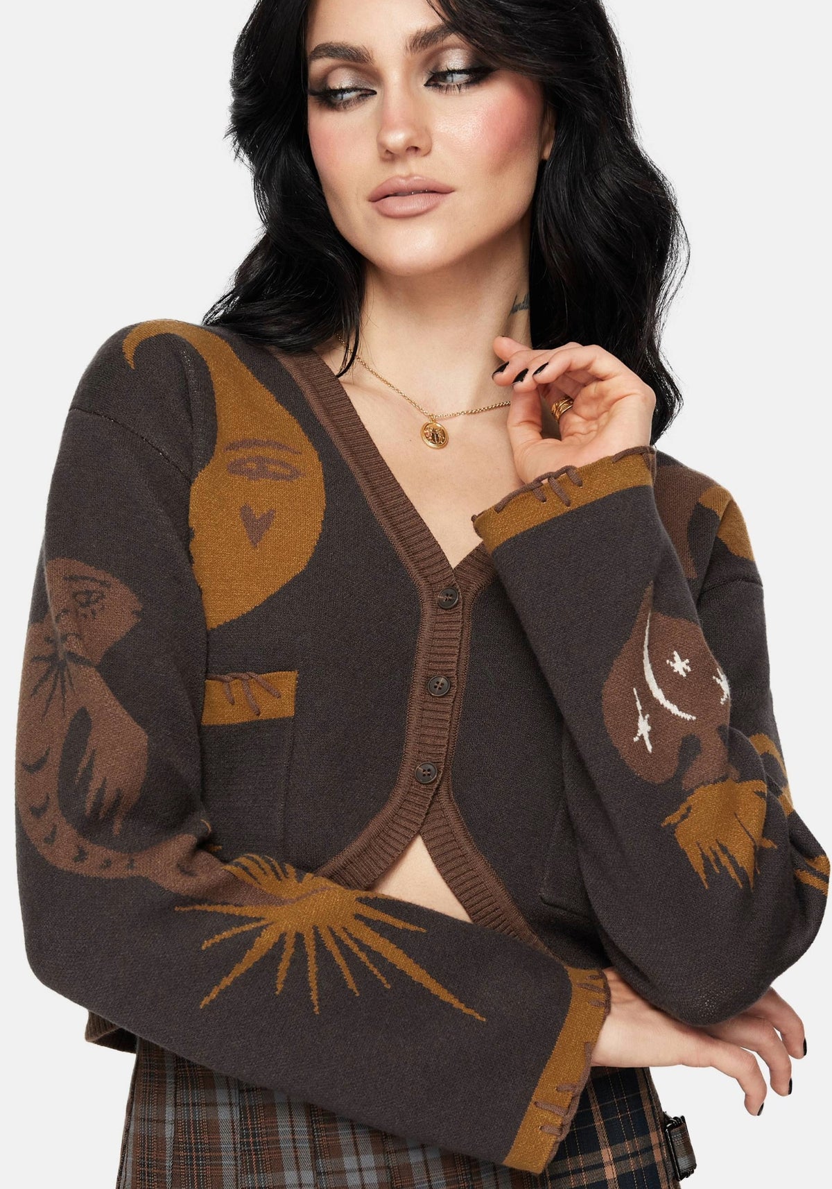 Starfall Mond Jacquard Gestrickt Cardigan