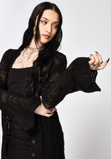 Aenaes Longline Crochet Maxi Cardigan