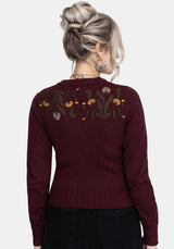 Elowyn Löwenzahn Bestickt Pointelle Gestrickt Cardigan