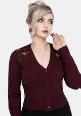 Elowyn Löwenzahn Bestickt Pointelle Gestrickt Cardigan