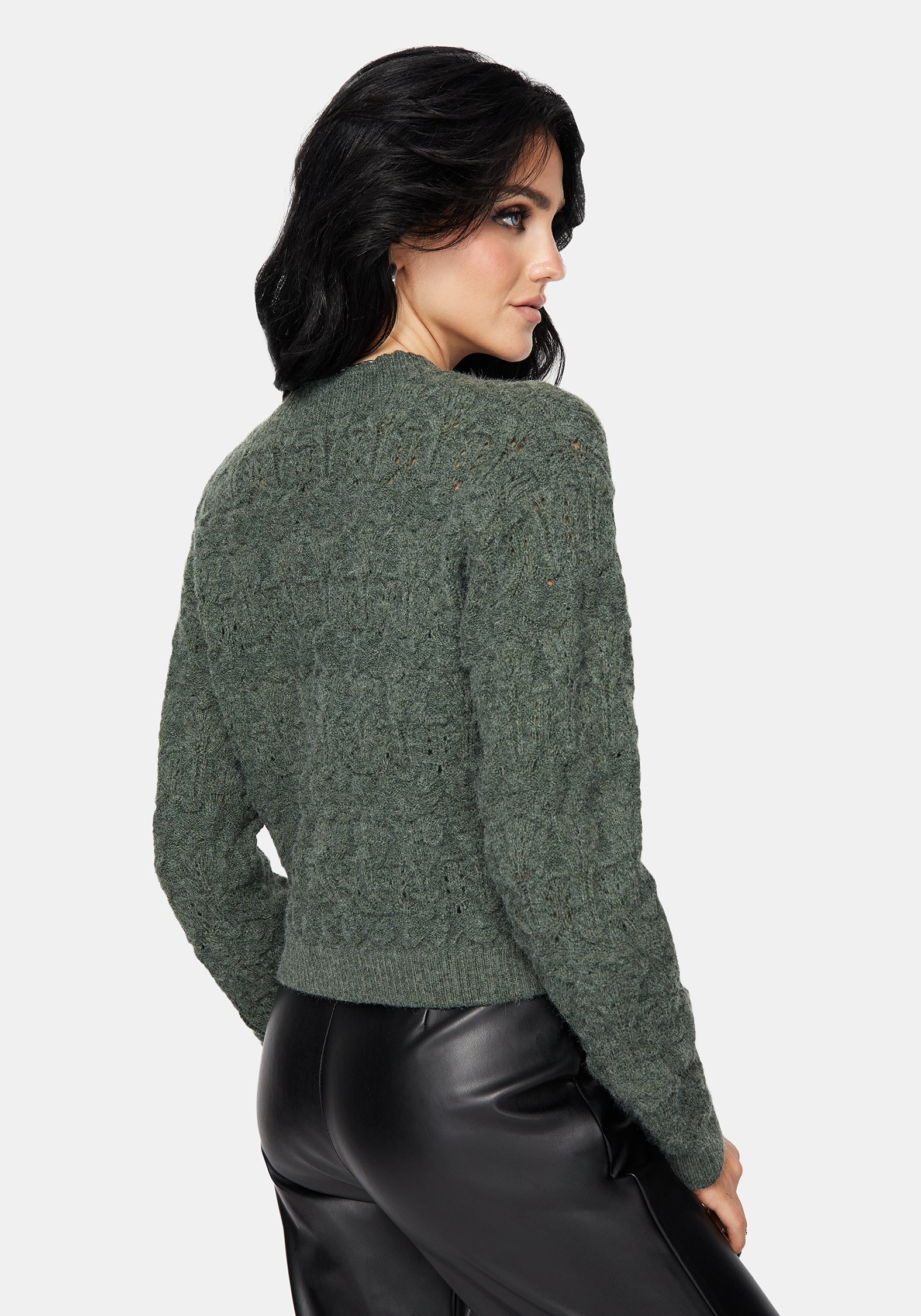 Cadmium Pointelle Gestrickt Cardigan - Teal