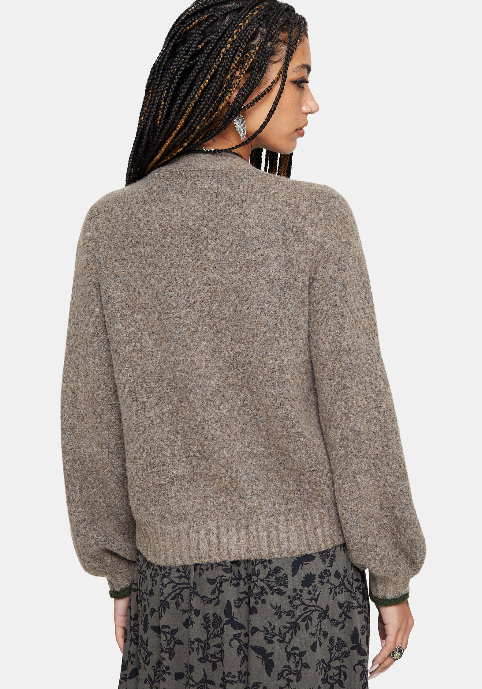 Sao Thistle Bestickt Gestrickt Cardigan