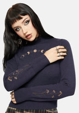 Griffinfly Embroidered Roll Neck Knit Jumper