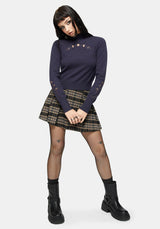 Griffinfly Embroidered Roll Neck Knit Jumper