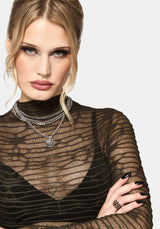 Lior Mesh Distorted Knit Top