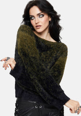 Maple Krawatte Färbung Gestrickt Pullover - Grün