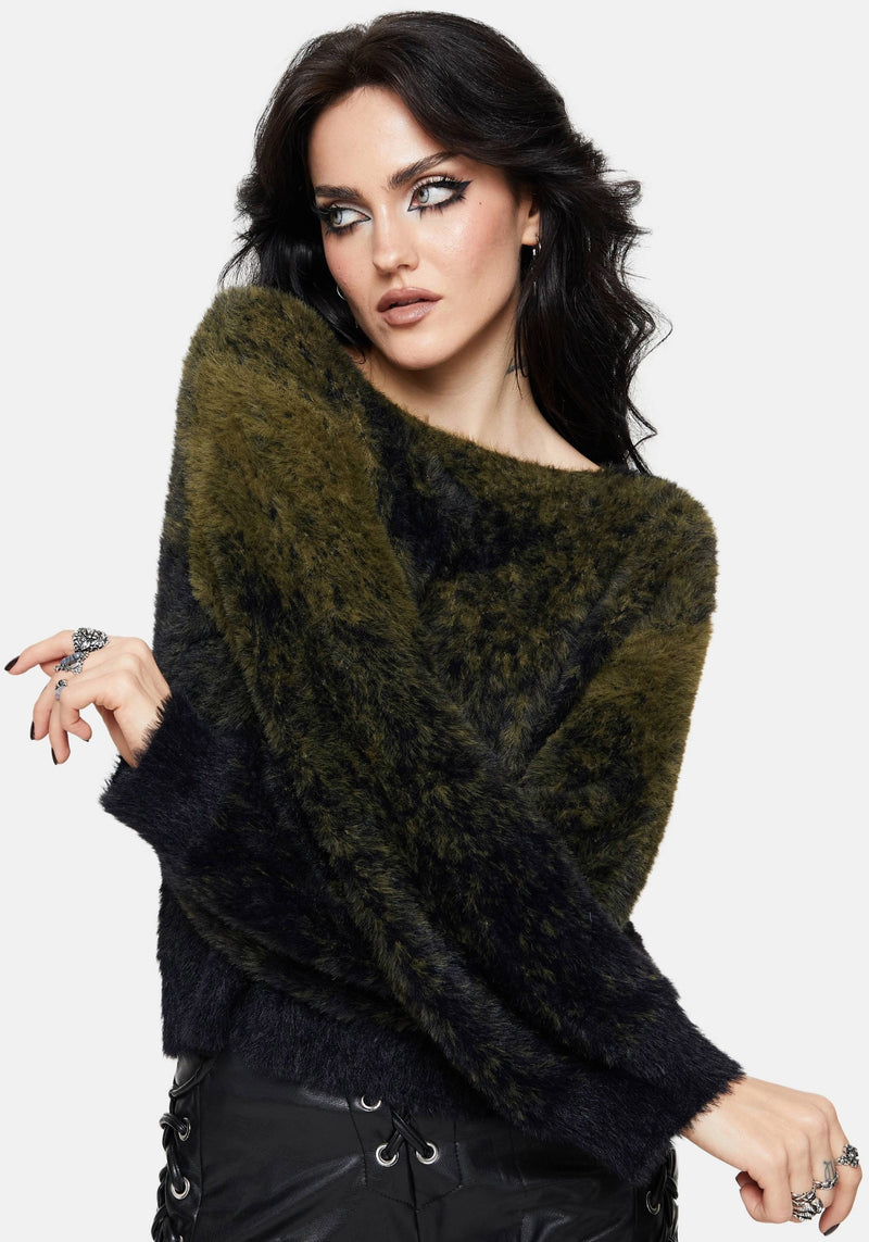 Maple Tie Dye Knit Jumper - Green