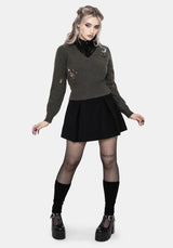 Hexborn Baba Yaga V Neck Embroidered Knit Jumper