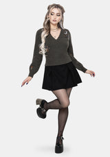 Hexborn Baba Yaga V Neck Embroidered Knit Jumper