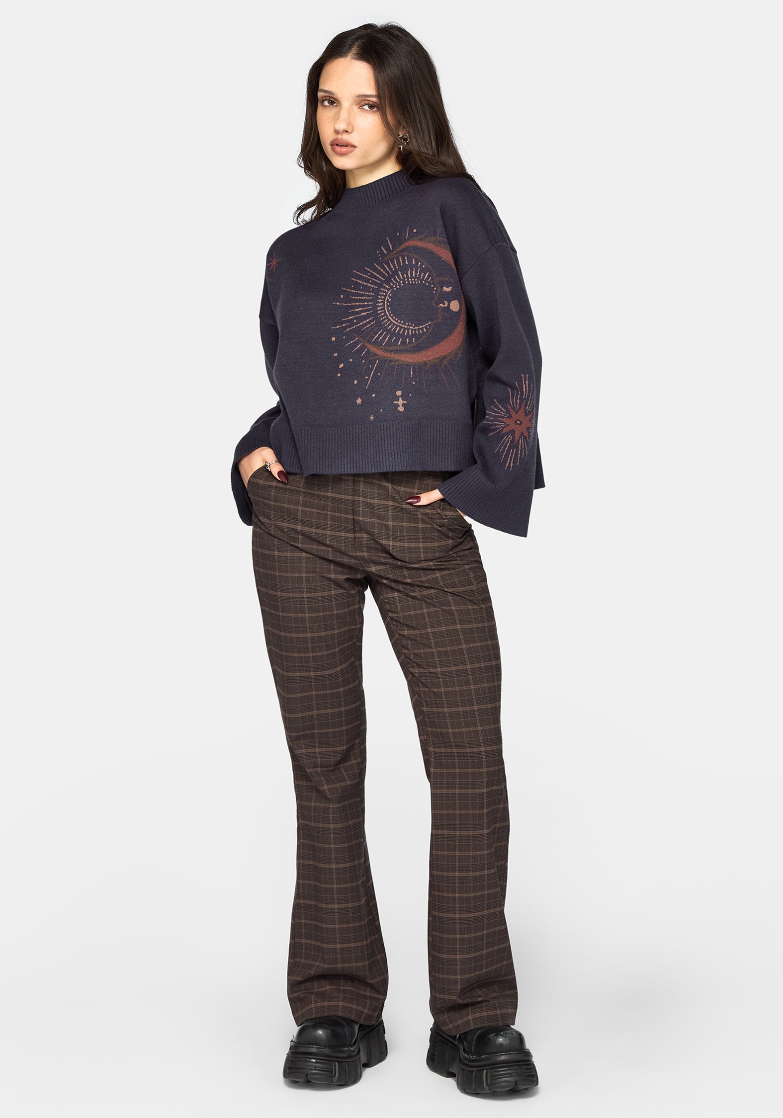 Angela Himmlisch Jacquard Strick Pullover