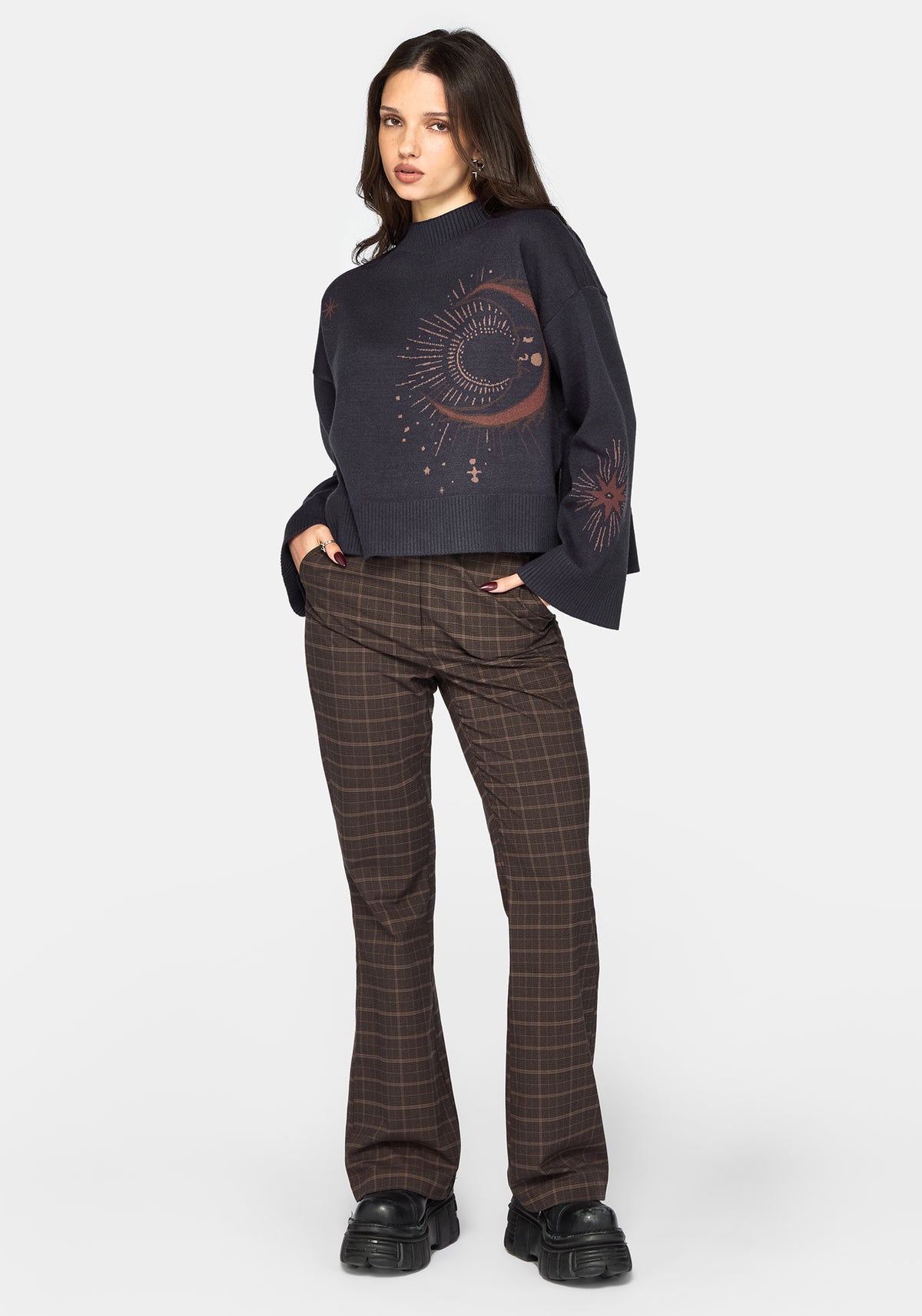 Angela Himmlisch Jacquard Strick Pullover