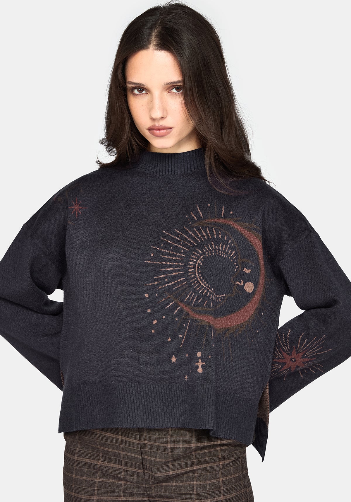 Angela Himmlisch Jacquard Strick Pullover
