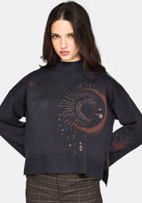Angela Himmlisch Jacquard Strick Pullover