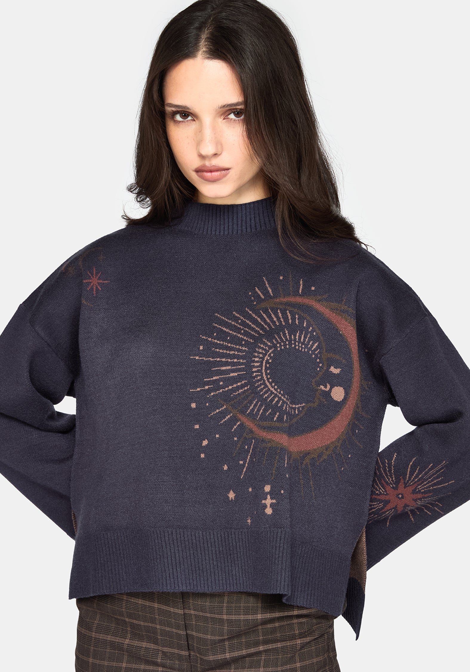Angela Himmlisch Jacquard Strick Pullover