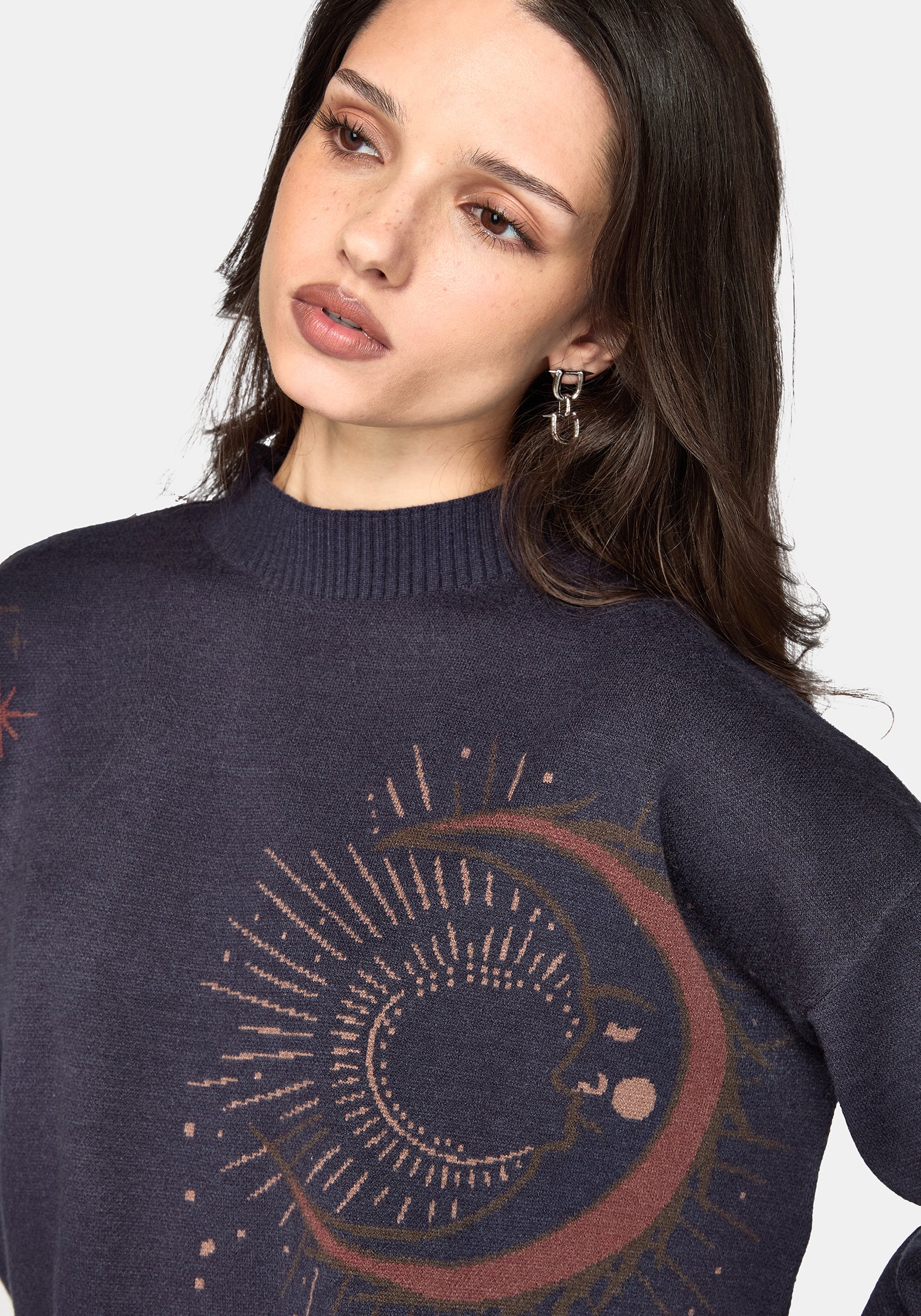Angela Himmlisch Jacquard Strick Pullover
