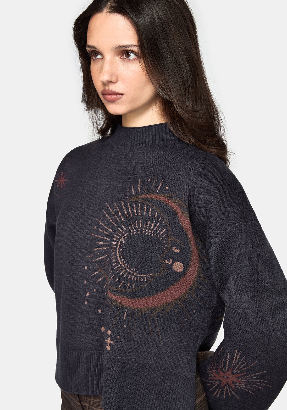 Angela Himmlisch Jacquard Strick Pullover