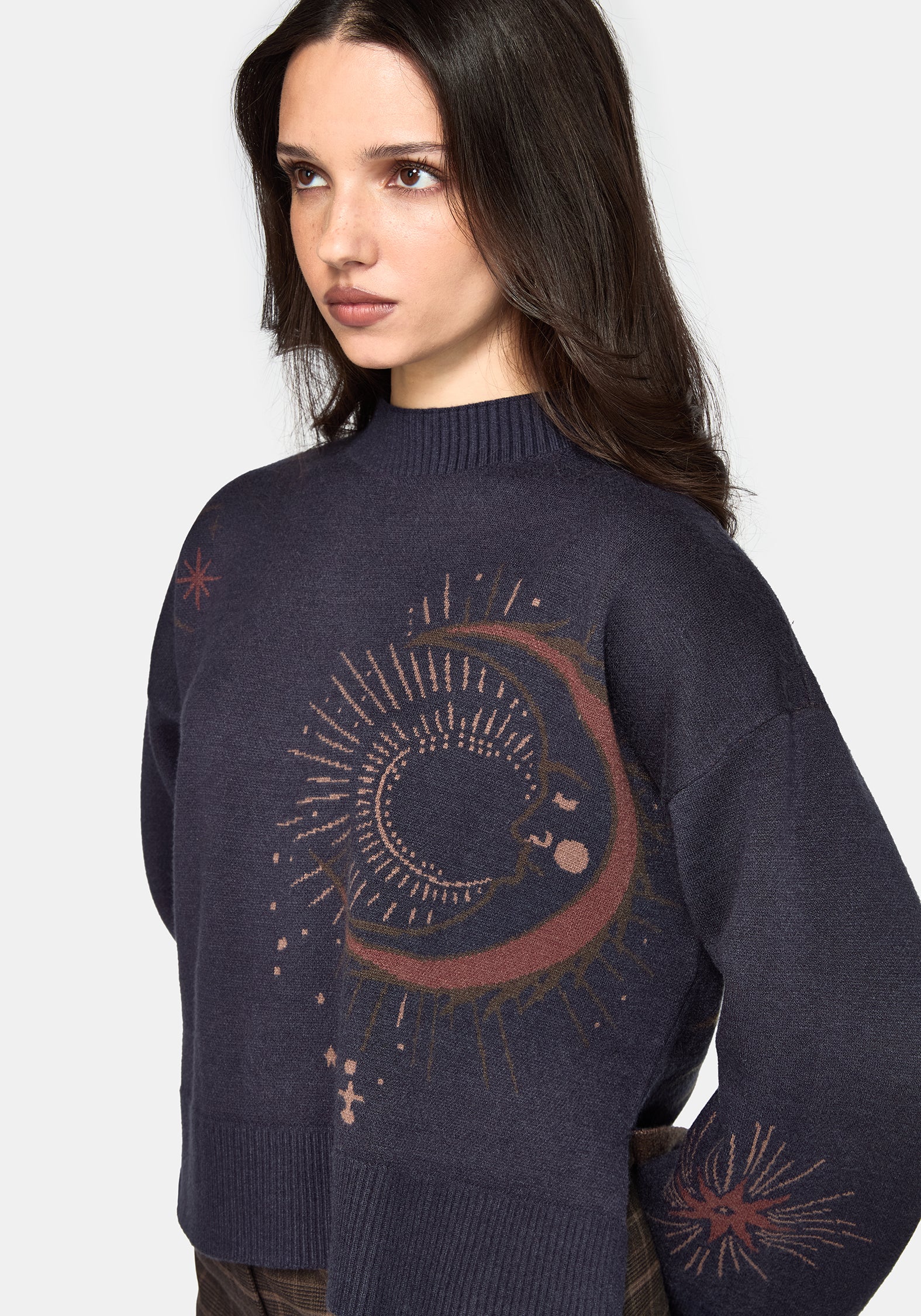 Angela Himmlisch Jacquard Strick Pullover