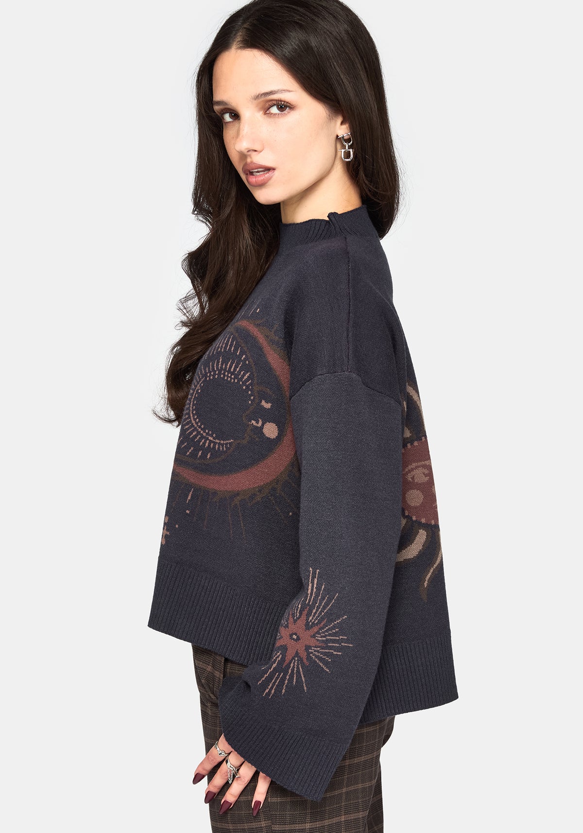 Angela Himmlisch Jacquard Strick Pullover