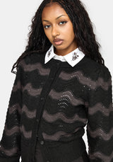 Nave Inverted Streifen Strick Strickjacke