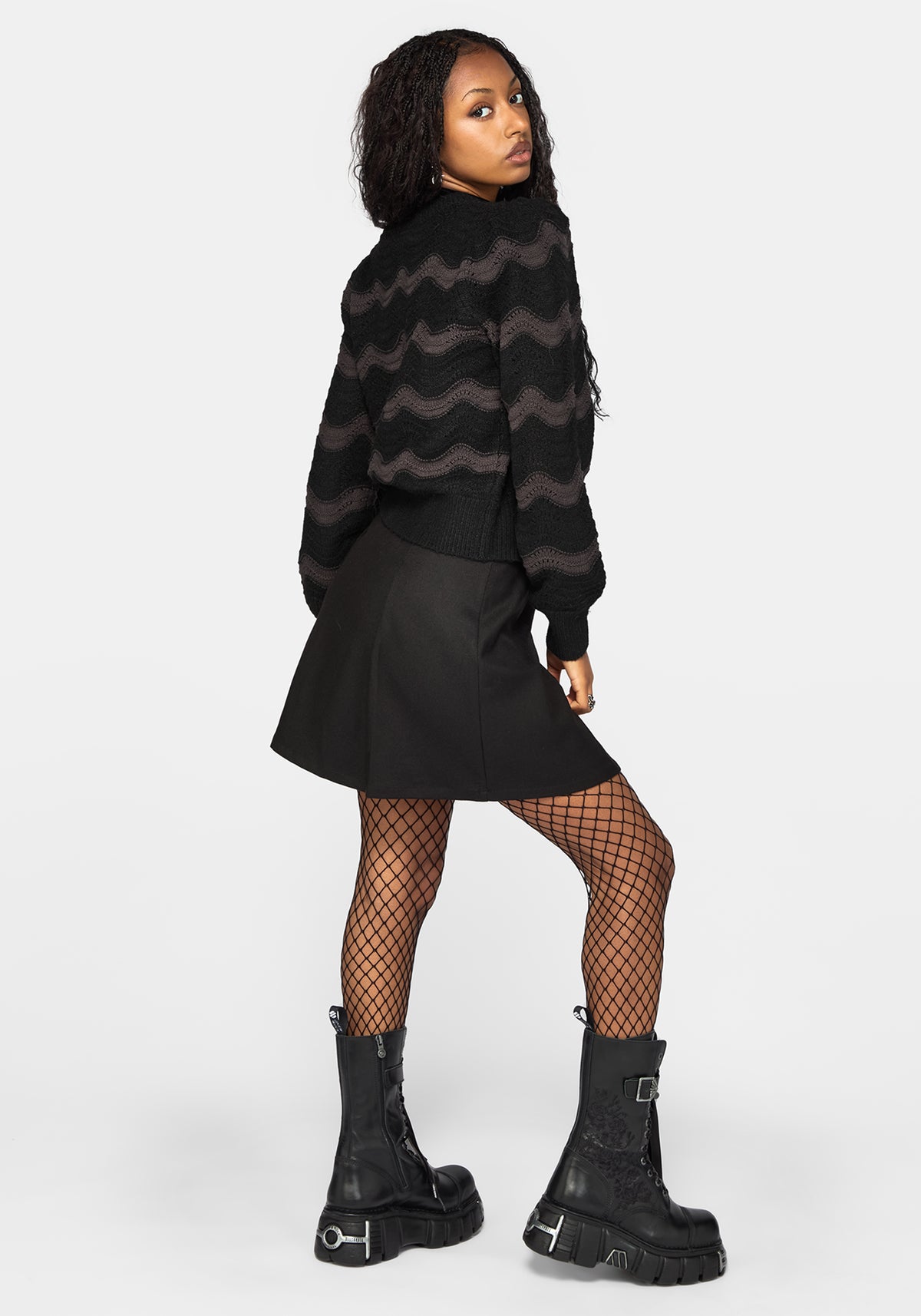 Nave Inverted Streifen Strick Strickjacke