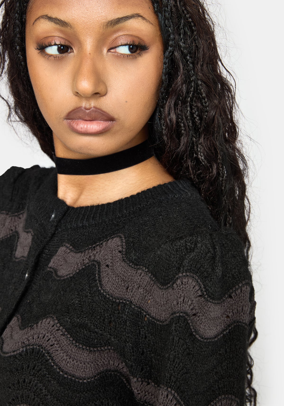Nave Inverted Streifen Strick Strickjacke
