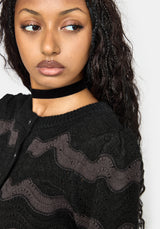 Nave Inverted Streifen Strick Strickjacke