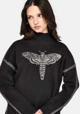 Mourn Moth Blanket Stitch Strick Pullover