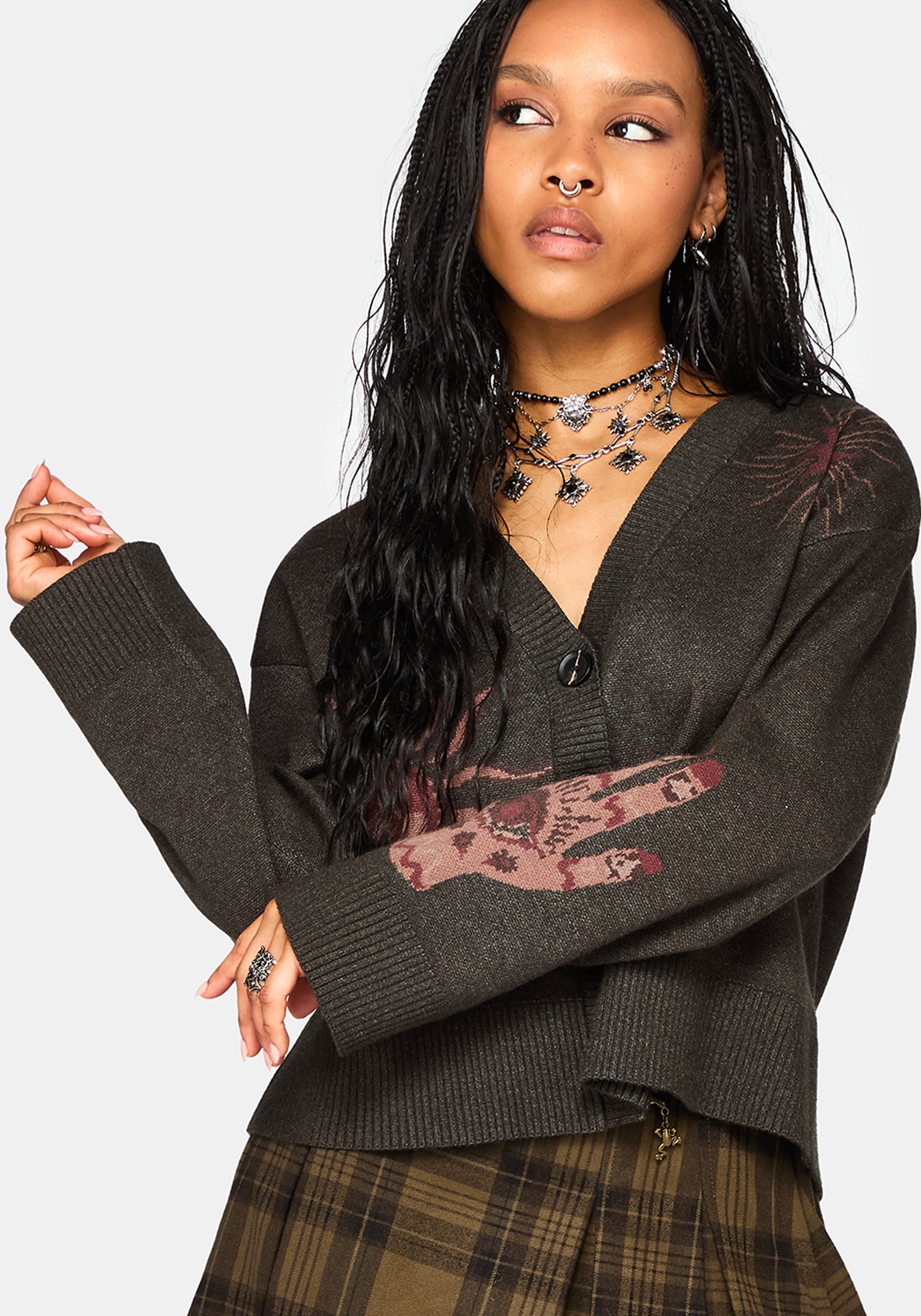 Angela Celestial Jacquard Knit Cardigan