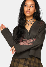 Angela Celestial Jacquard Knit Cardigan