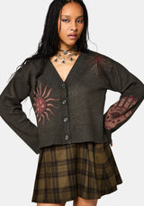 Angela Celestial Jacquard Knit Cardigan