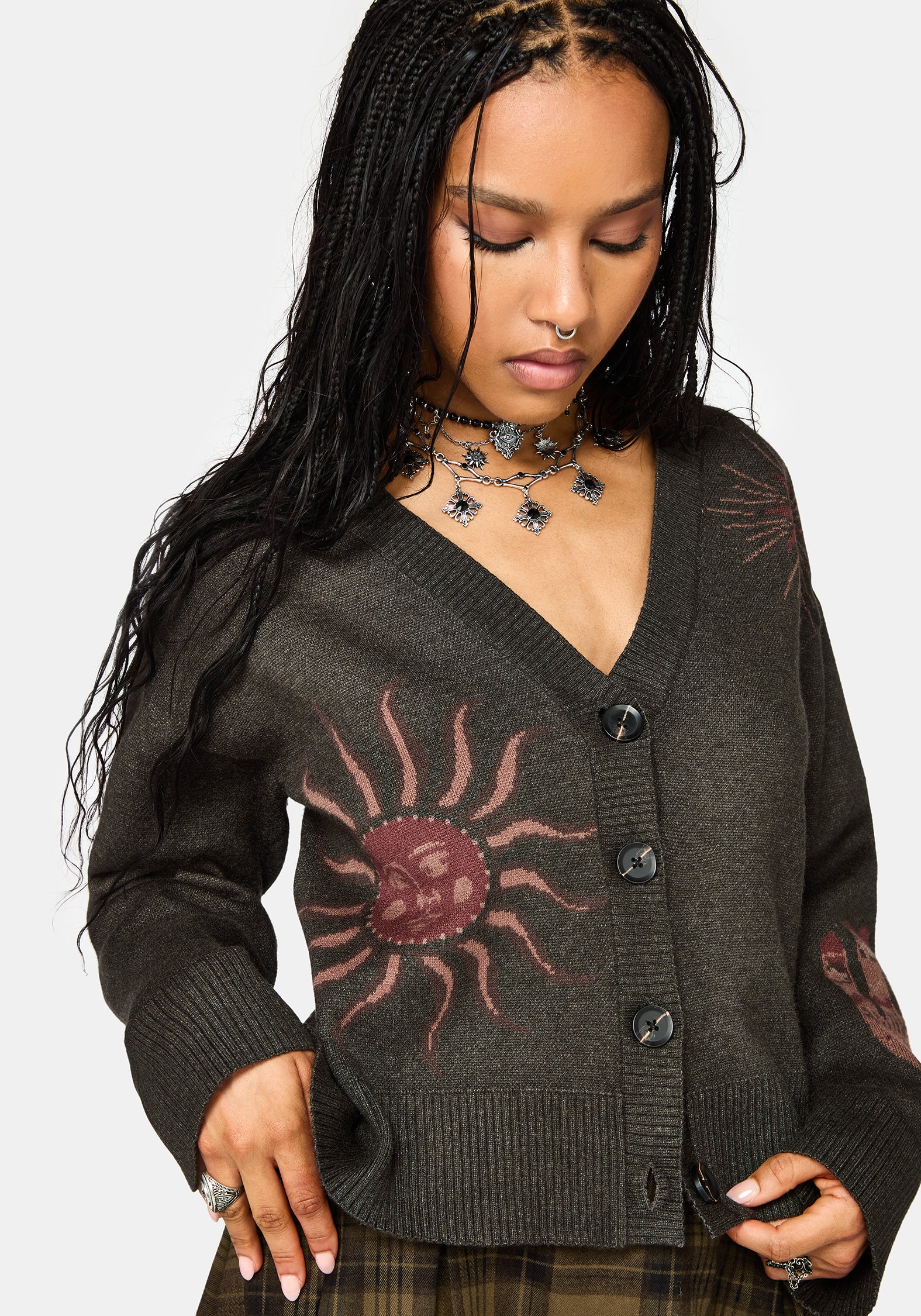 Angela Celestial Jacquard Knit Cardigan