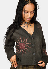 Angela Celestial Jacquard Knit Cardigan