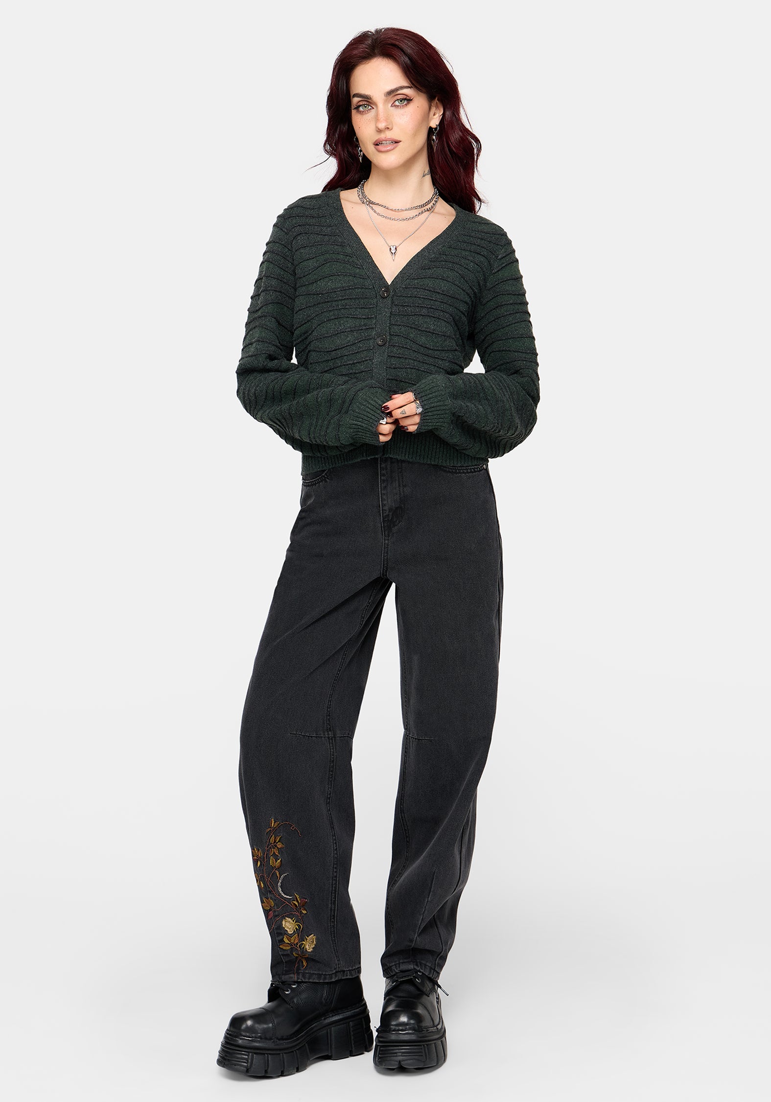 Stormi Wave Streifen Strick Strickjacke