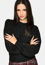 Ember Moth Bestickt Strick Pullover