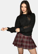 Ember Moth Bestickt Strick Pullover